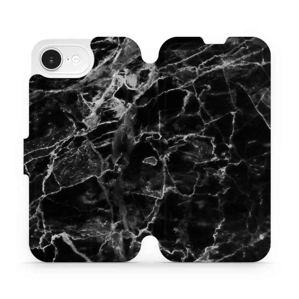 Flipové pouzdro Mobiwear - Apple iPhone 16e / iPhone 17e - V056P Černý mramor