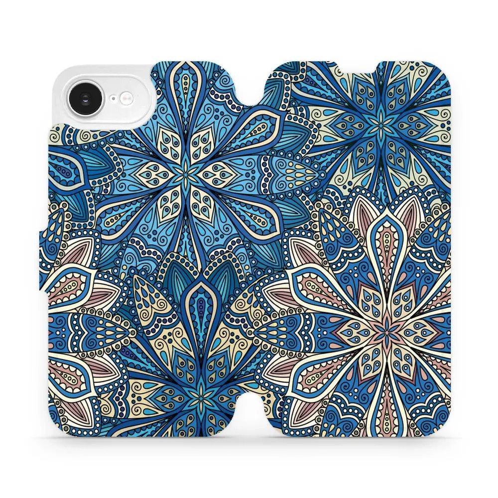 Flipové pouzdro Mobiwear - Apple iPhone 16e / iPhone 17e - V108P Modré mandala květy