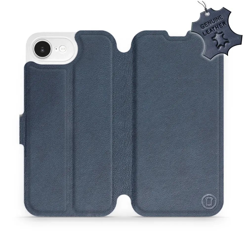 Kožené flip pouzdro Mobiwear - Apple iPhone 16e / iPhone 17e - Modré