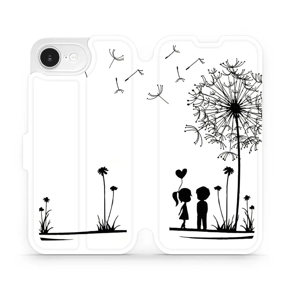 Flipové pouzdro Mobiwear - Apple iPhone 16e / iPhone 17e - MH16P Dvojice s pampeliškou