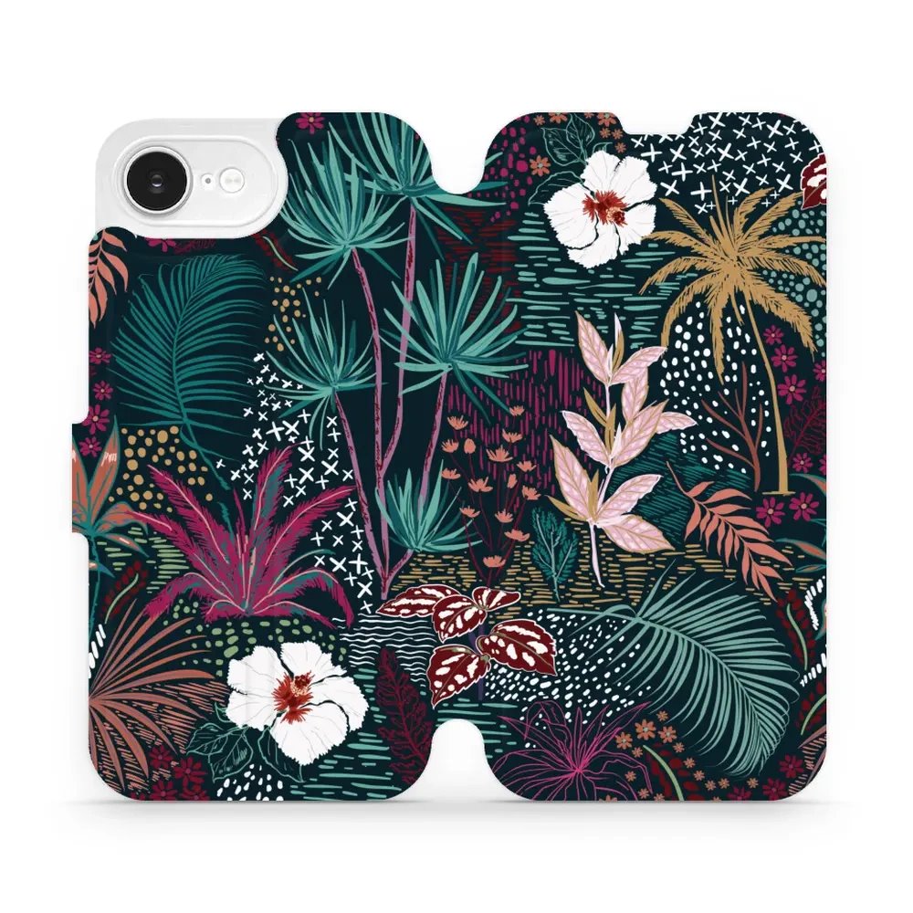 Flipové pouzdro Mobiwear - Apple iPhone 16e / iPhone 17e - VP13S Temná flóra
