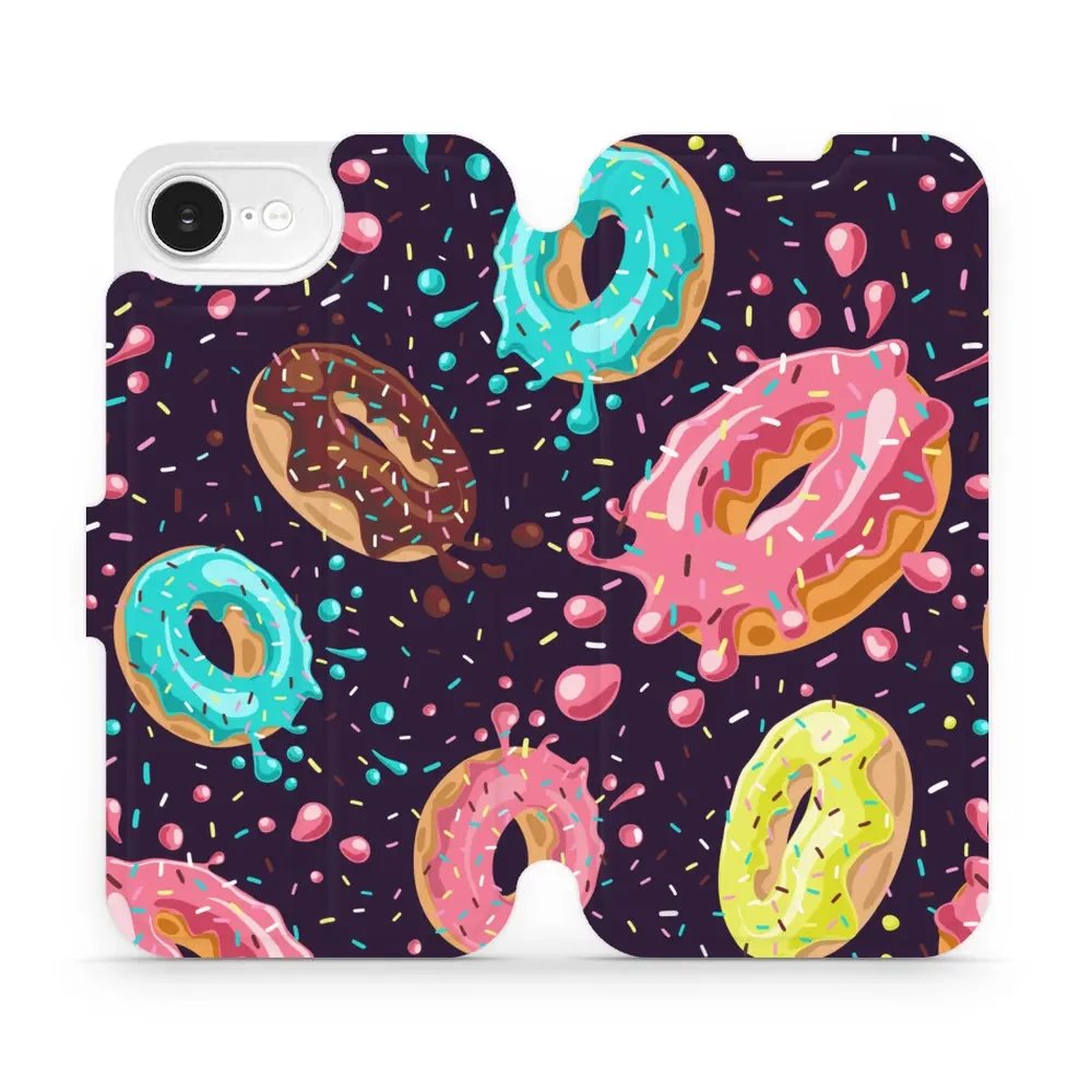 Flipové pouzdro Mobiwear - Apple iPhone 16e / iPhone 17e - VP19S Donutky