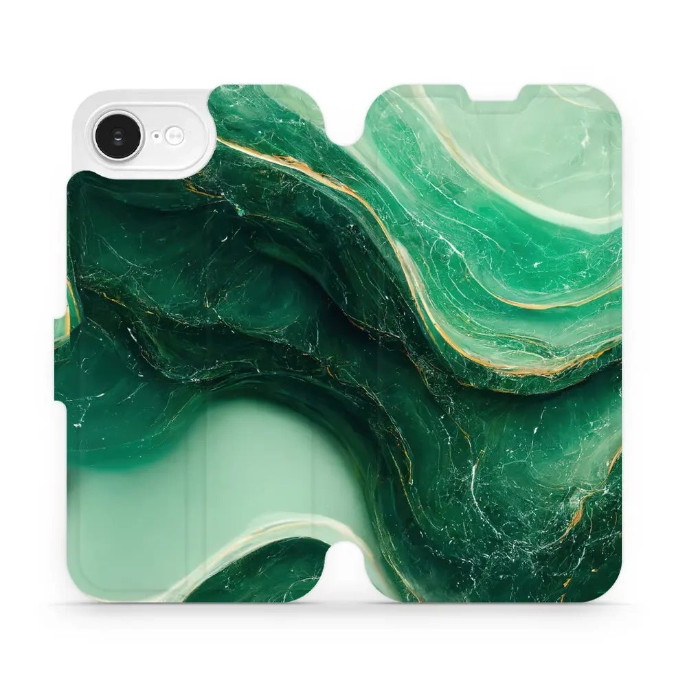 Flipové pouzdro Mobiwear - Apple iPhone 16e / iPhone 17e - VP38S Zelený mramor