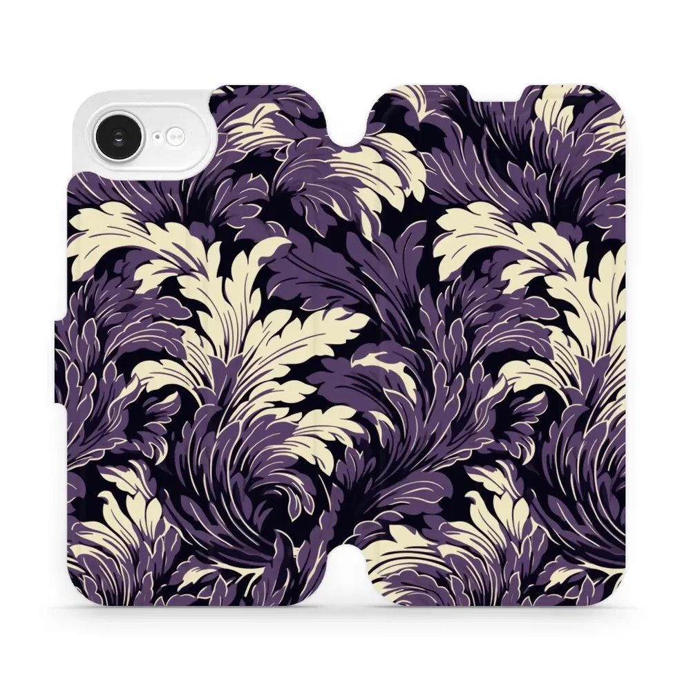 Flipové pouzdro Mobiwear - Apple iPhone 16e / iPhone 17e - VA46S Fialové rostliny
