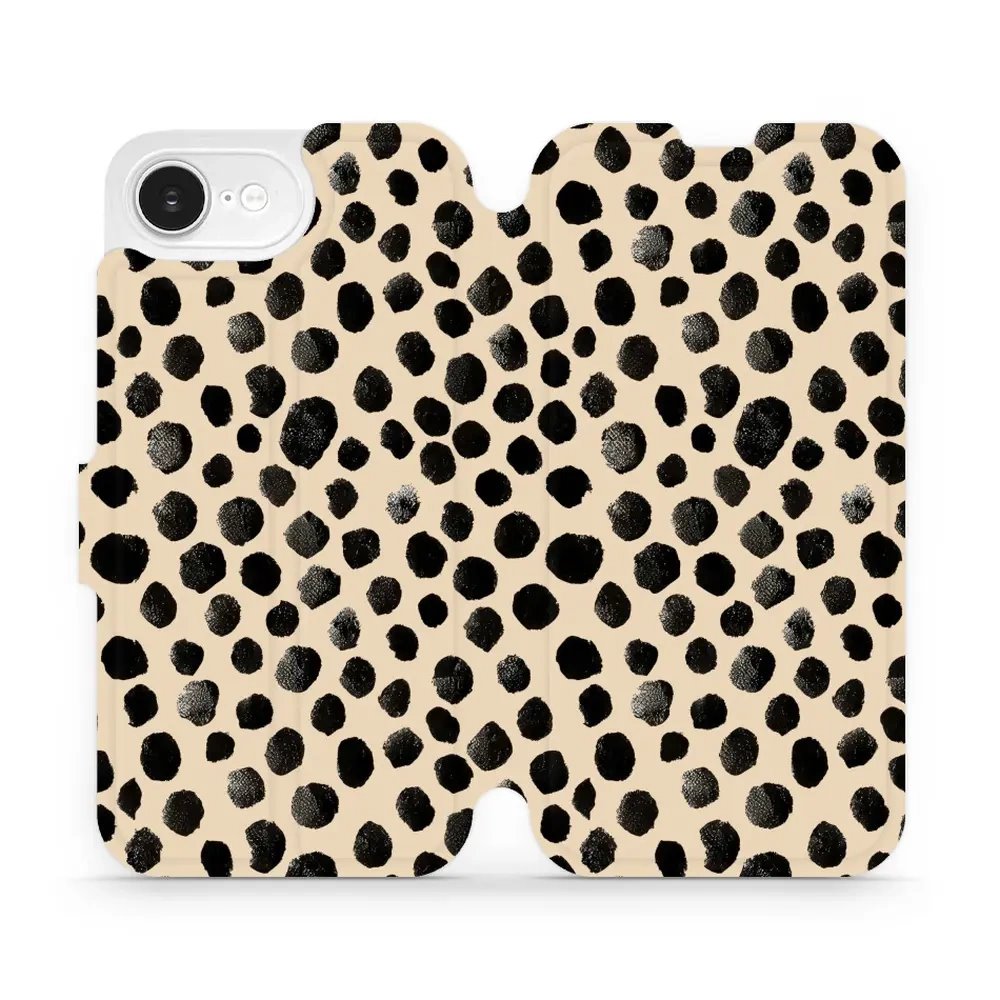 Flipové pouzdro Mobiwear - Apple iPhone 16e / iPhone 17e - VA50S Černé puntíky