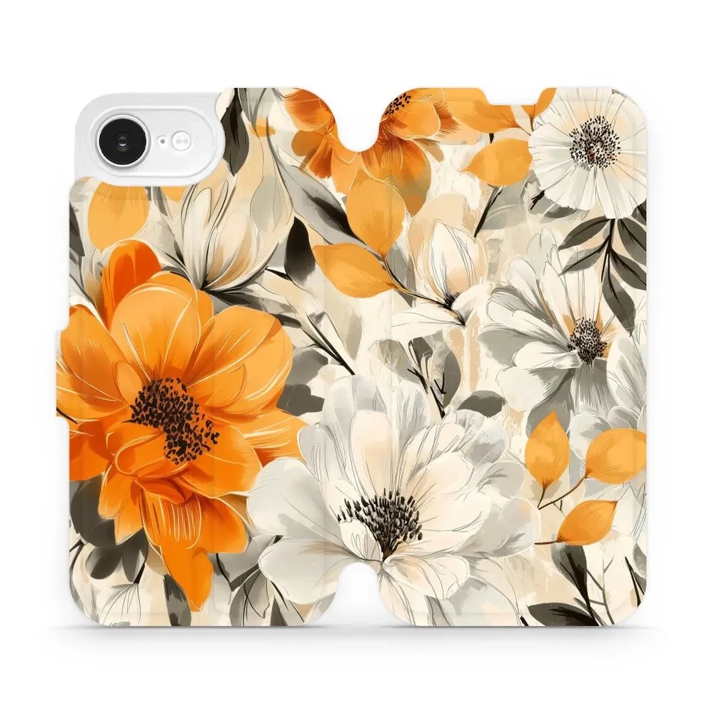 Flipové pouzdro Mobiwear - Apple iPhone 16e / iPhone 17e - VP75S Podzimní květy