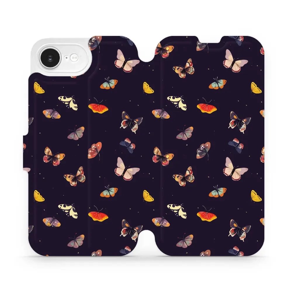 Flipové pouzdro Mobiwear - Apple iPhone 16e / iPhone 17e - VP78S Barevní motýlci