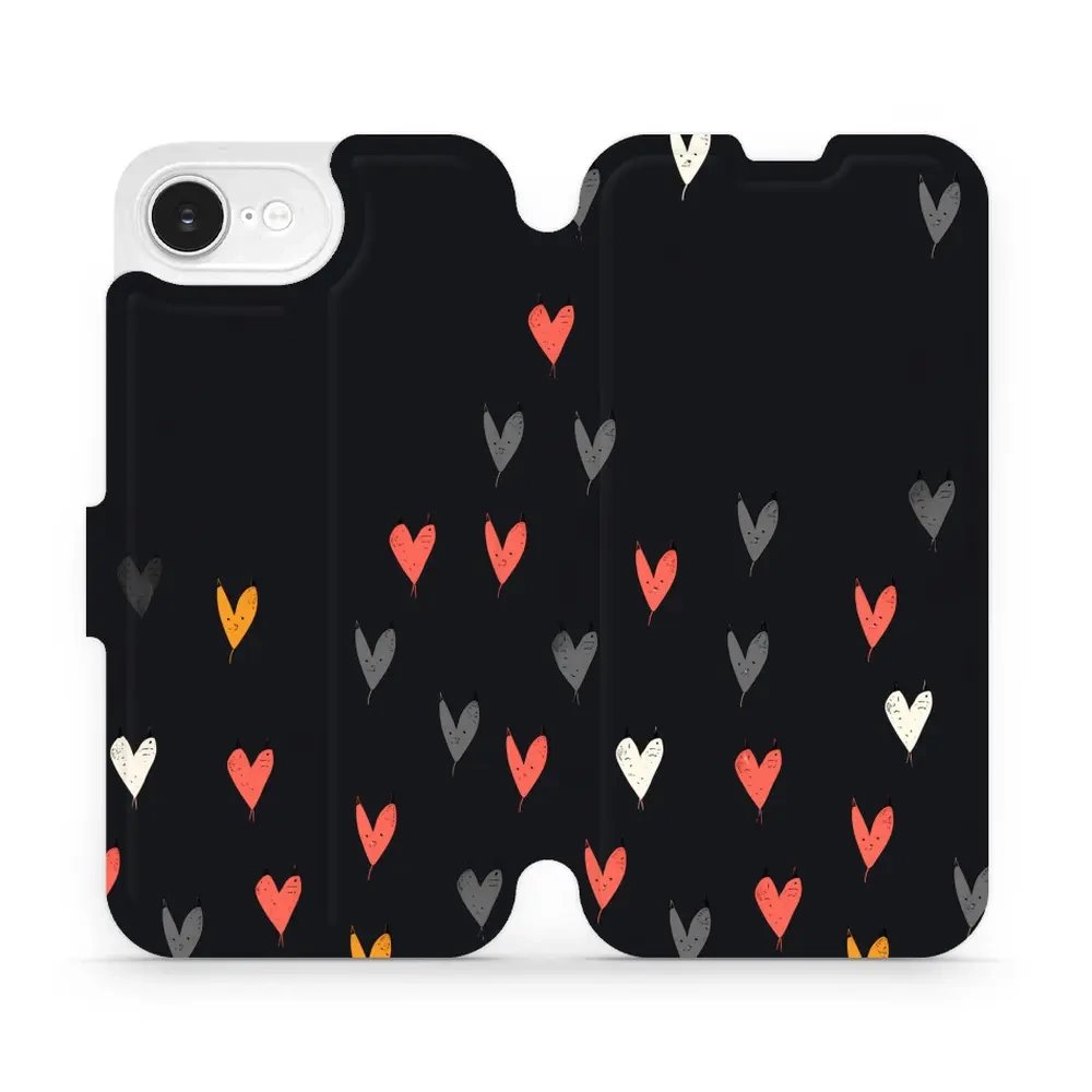 Flipové pouzdro Mobiwear - Apple iPhone 16e / iPhone 17e - VP79S Srdíčka