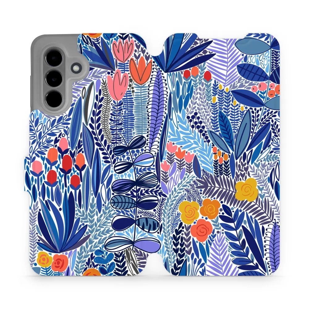 Flipové pouzdro Mobiwear - Samsung Galaxy A36 5G - MP03P Modrá květena