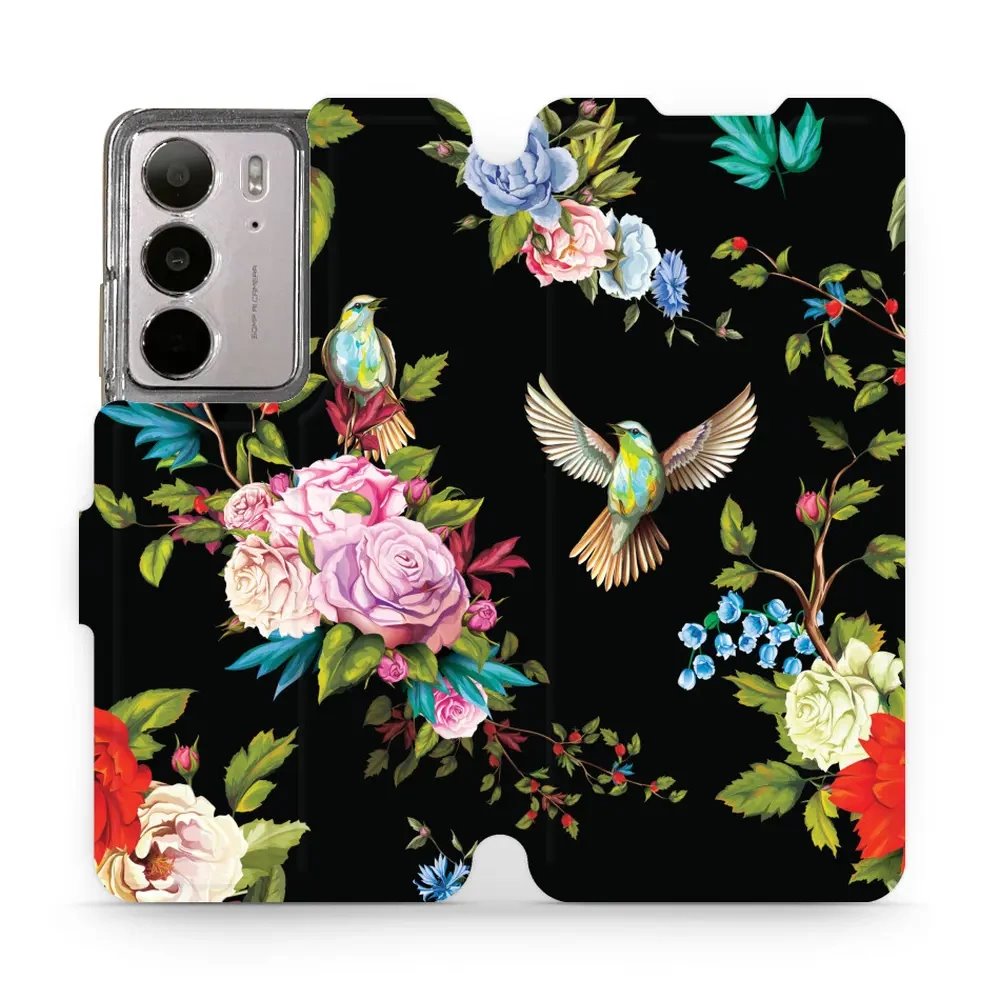 Flipové pouzdro Mobiwear - Realme C75 - VD09S Ptáčci a květy