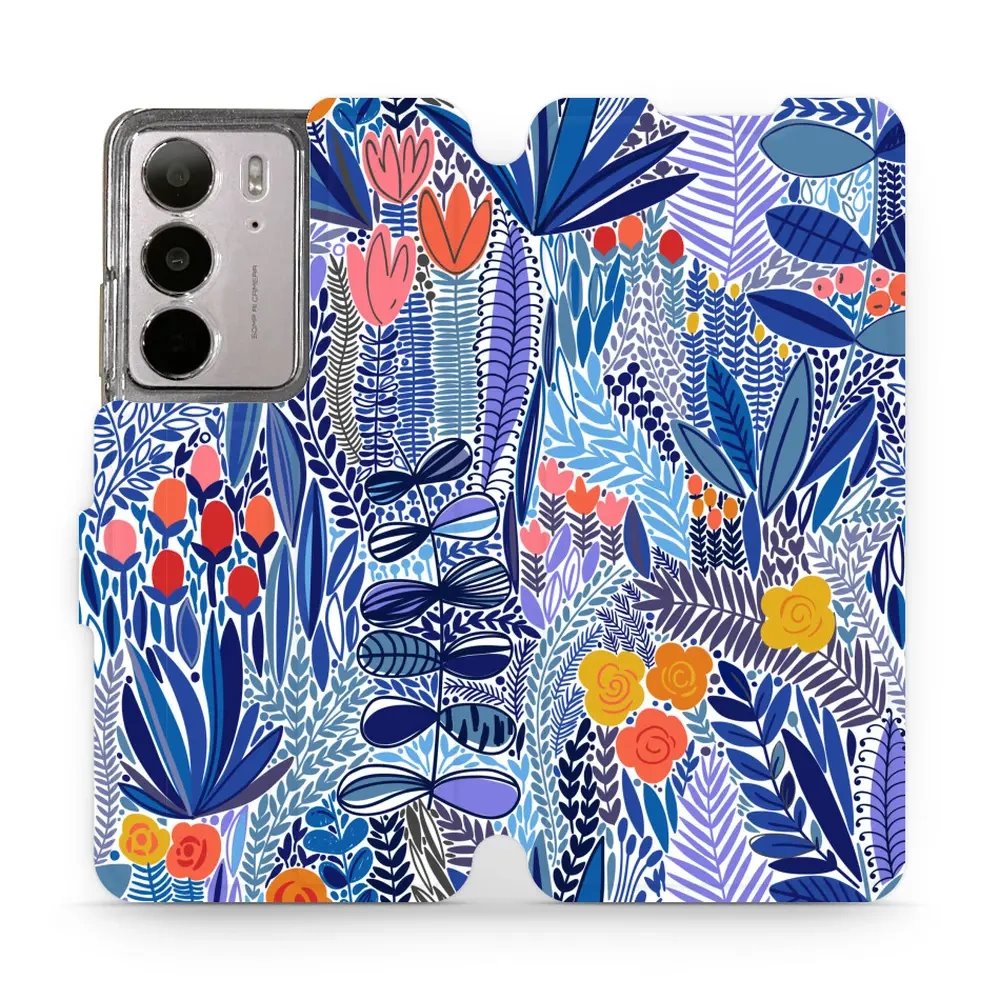 Flipové pouzdro Mobiwear - Realme C75 - MP03P Modrá květena