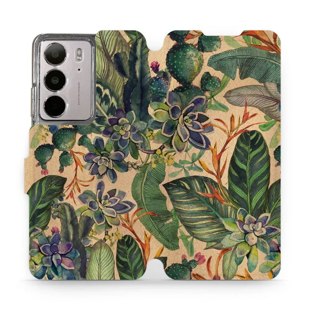 Flipové pouzdro Mobiwear - Realme C75 - VP05S Sukulenty