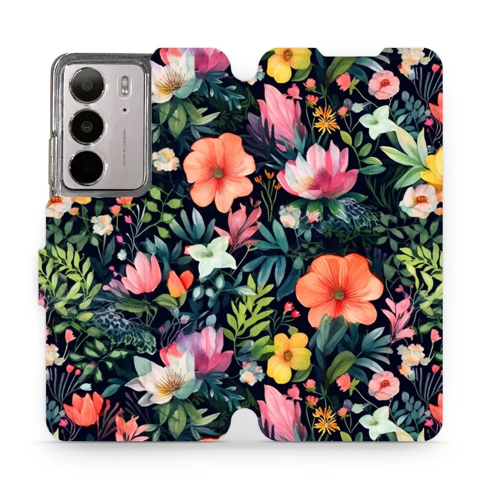 Flipové pouzdro Mobiwear - Realme C75 - VP48S Pestré kvítky