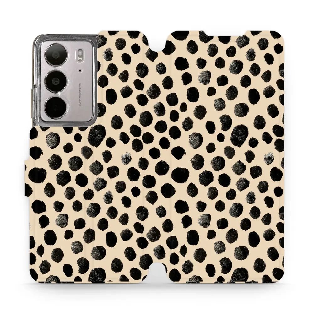 Flipové pouzdro Mobiwear - Realme C75 - VA50S Černé puntíky