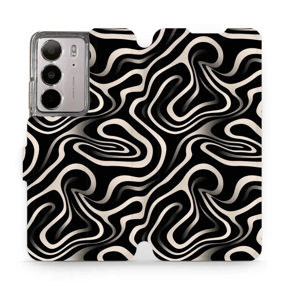 Flipové pouzdro Mobiwear - Realme C75 - VA63S Vlnky a linky