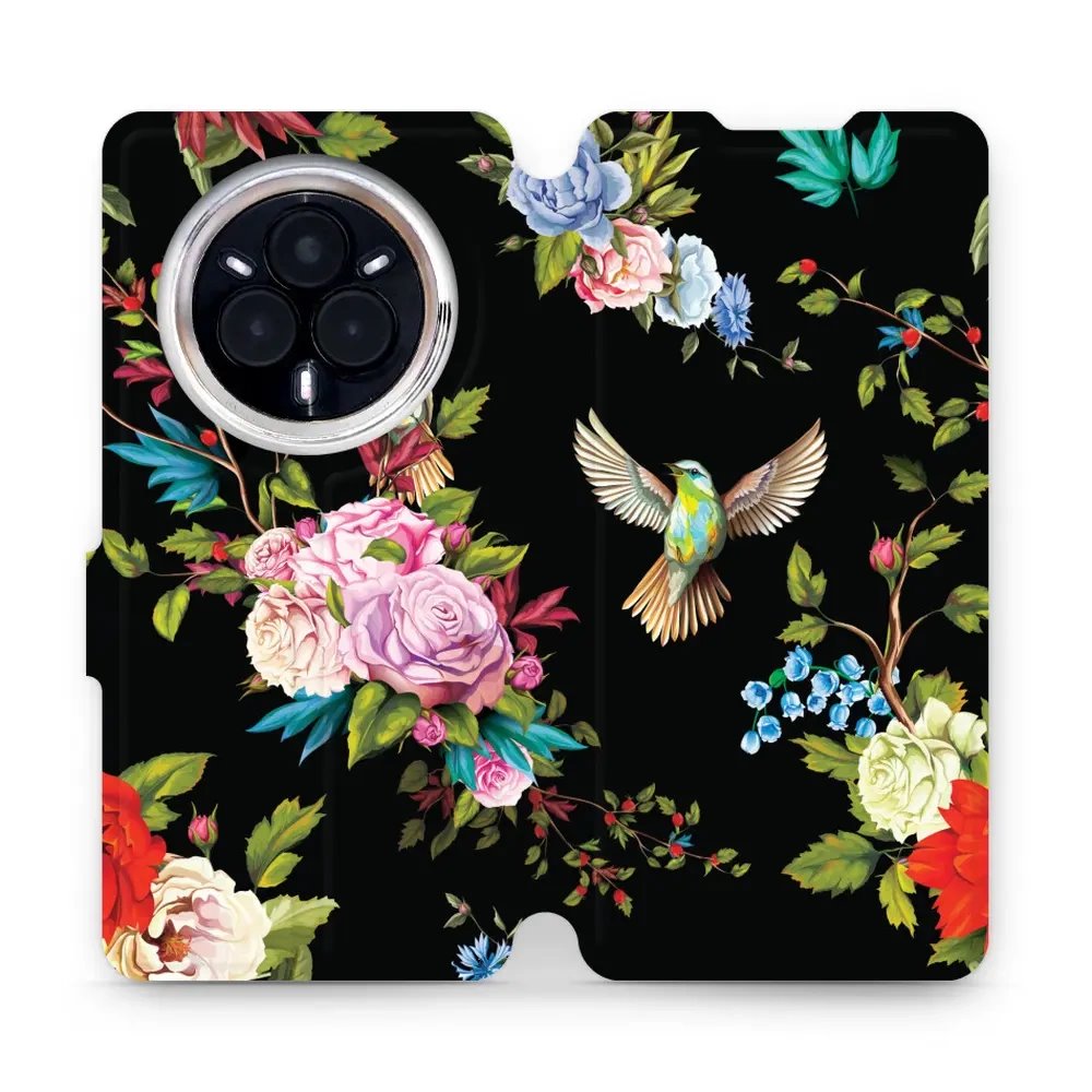 Flipové pouzdro Mobiwear - Realme 14 Pro 5G - VD09S Ptáčci a květy