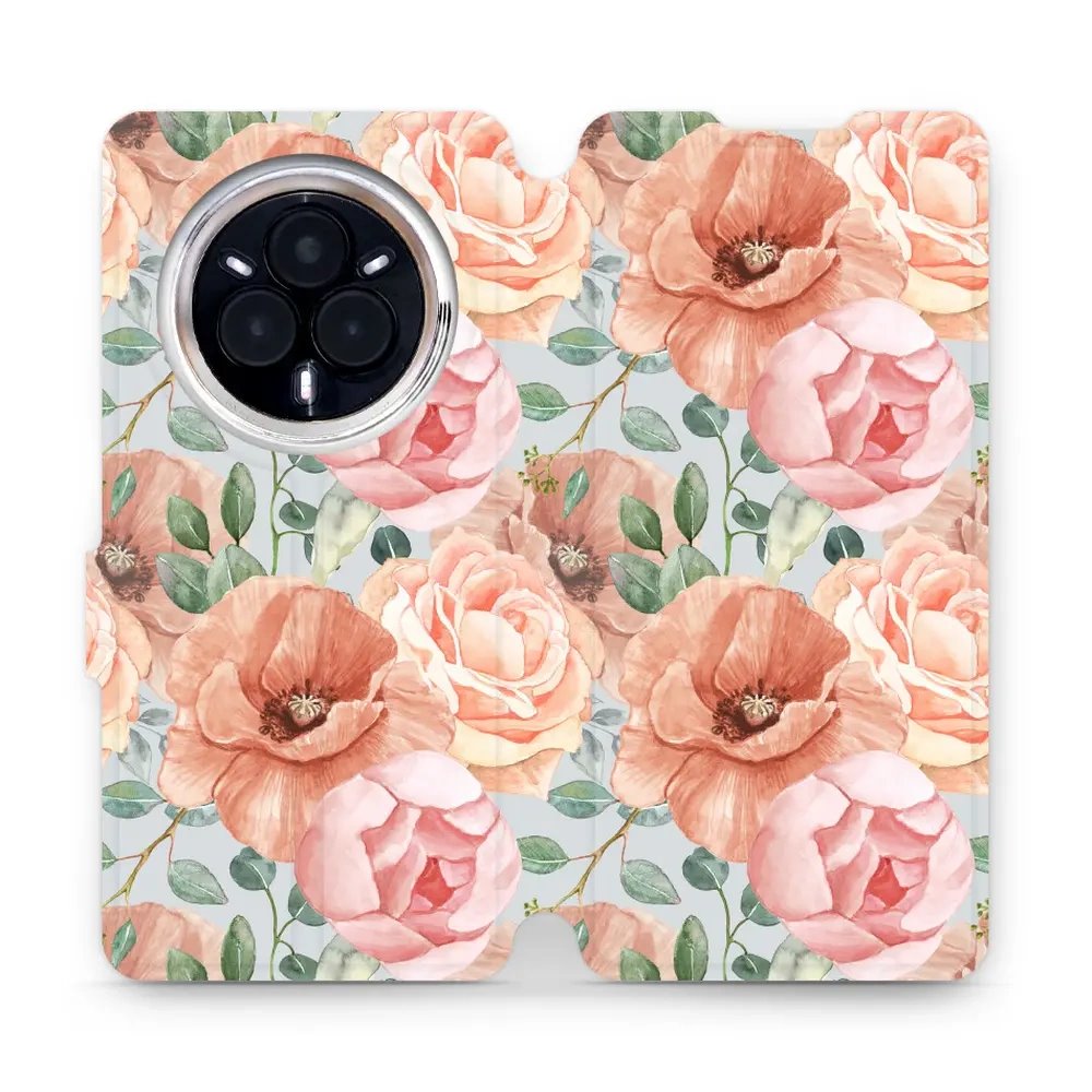 Flipové pouzdro Mobiwear - Realme 14 Pro 5G - MP02S Pastelové květy