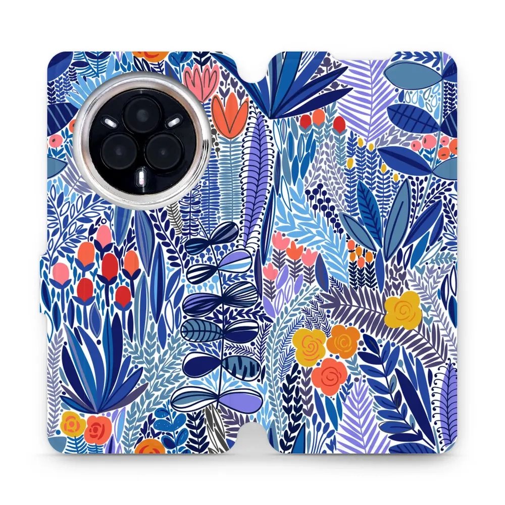 Flipové pouzdro Mobiwear - Realme 14 Pro 5G - MP03P Modrá květena