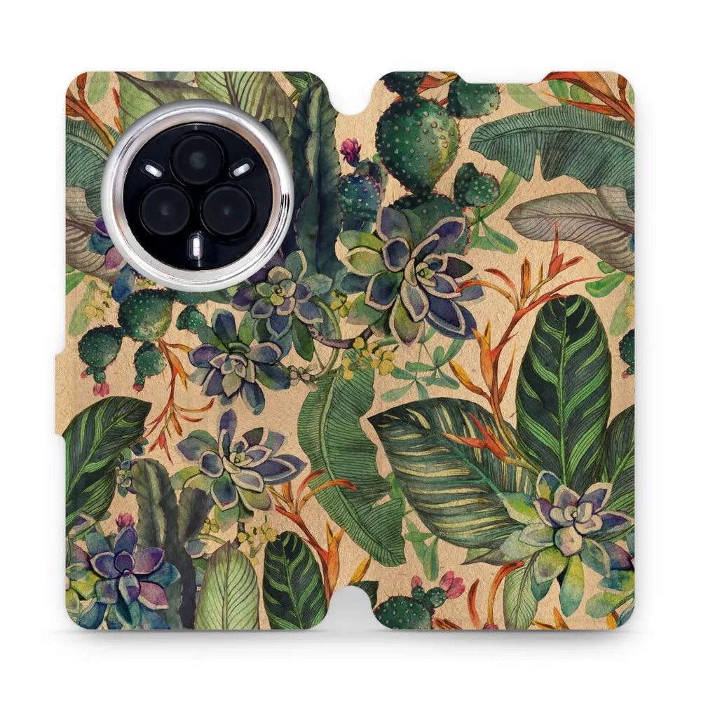 Flipové pouzdro Mobiwear - Realme 14 Pro 5G - VP05S Sukulenty