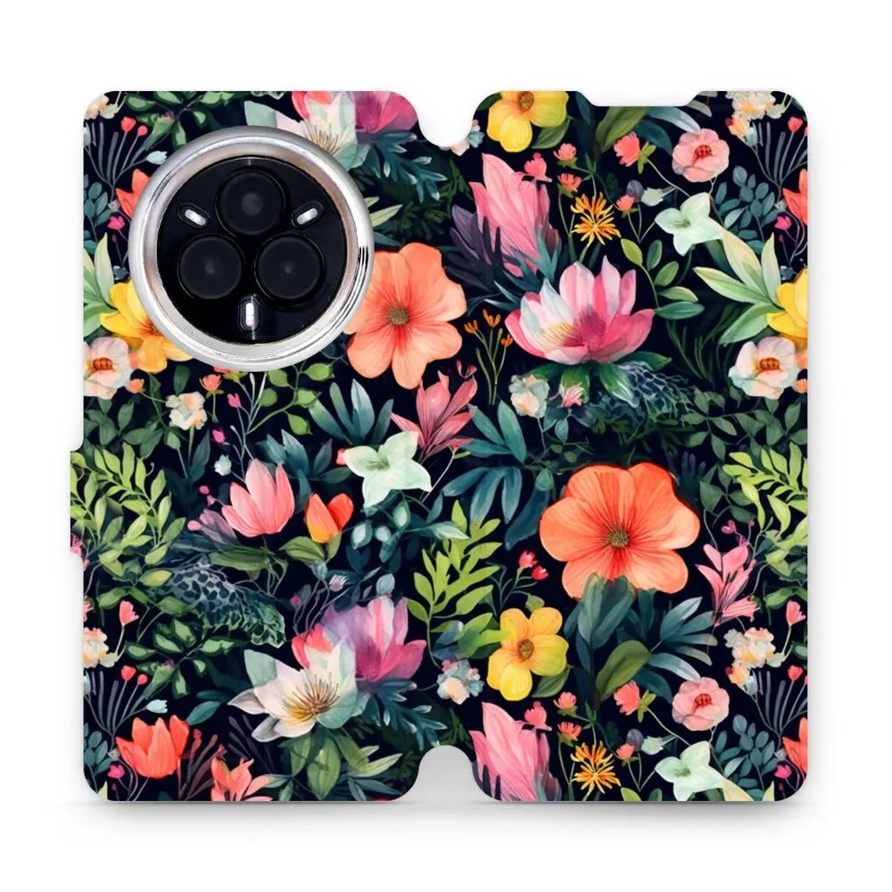 Flipové pouzdro Mobiwear - Realme 14 Pro 5G - VP48S Pestré kvítky