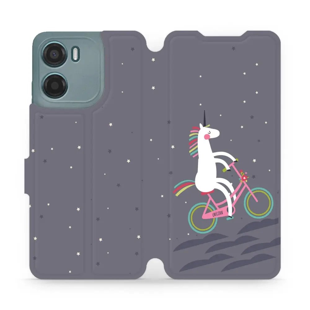 Flipové pouzdro Mobiwear - Motorola Moto G05 - V024P Jednorožec na kole