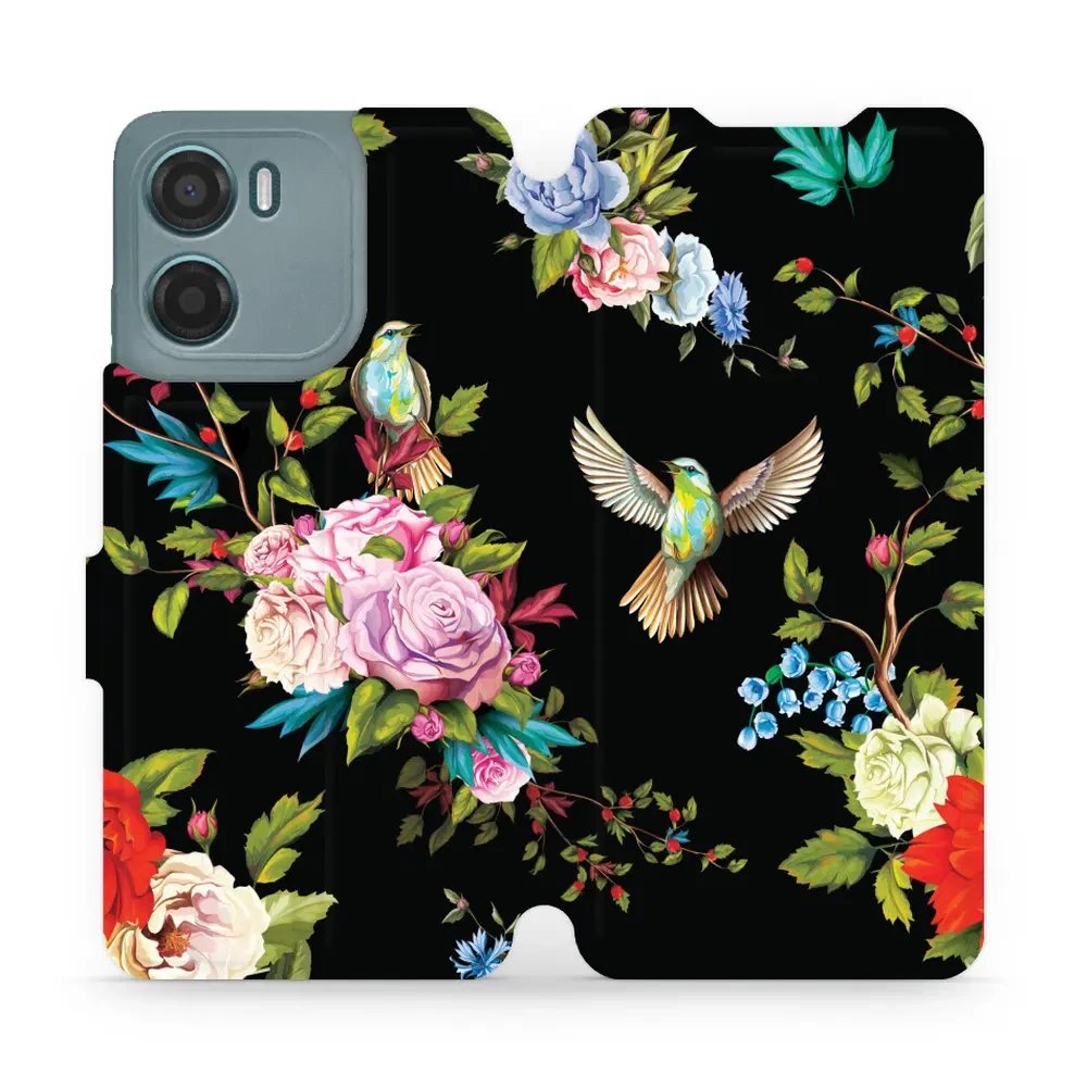 Flipové pouzdro Mobiwear - Motorola Moto G05 - VD09S Ptáčci a květy