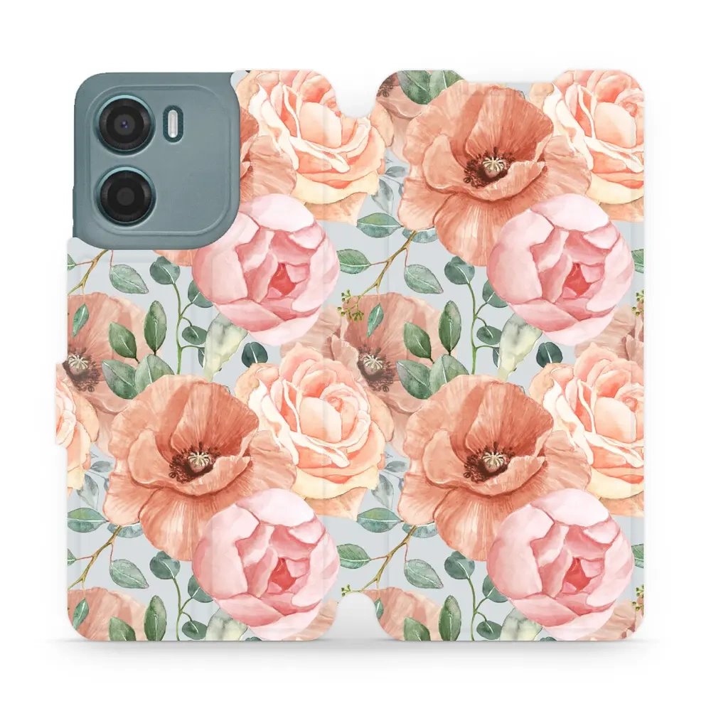 Flipové pouzdro Mobiwear - Motorola Moto G05 - MP02S Pastelové květy