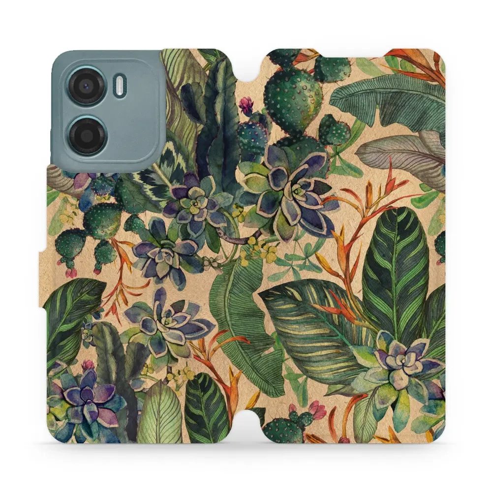 Flipové pouzdro Mobiwear - Motorola Moto G05 - VP05S Sukulenty
