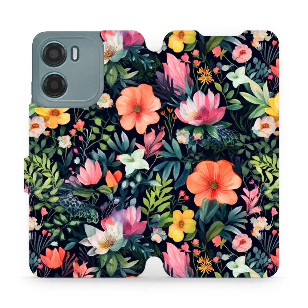 Flipové pouzdro Mobiwear - Motorola Moto G05 - VP48S Pestré kvítky