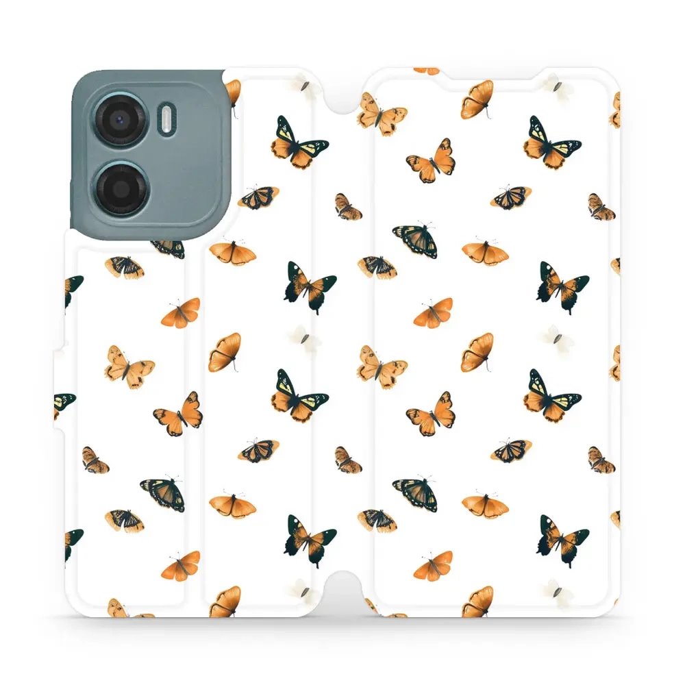 Flipové pouzdro Mobiwear - Motorola Moto G05 - VP77S Oranžoví motýlci