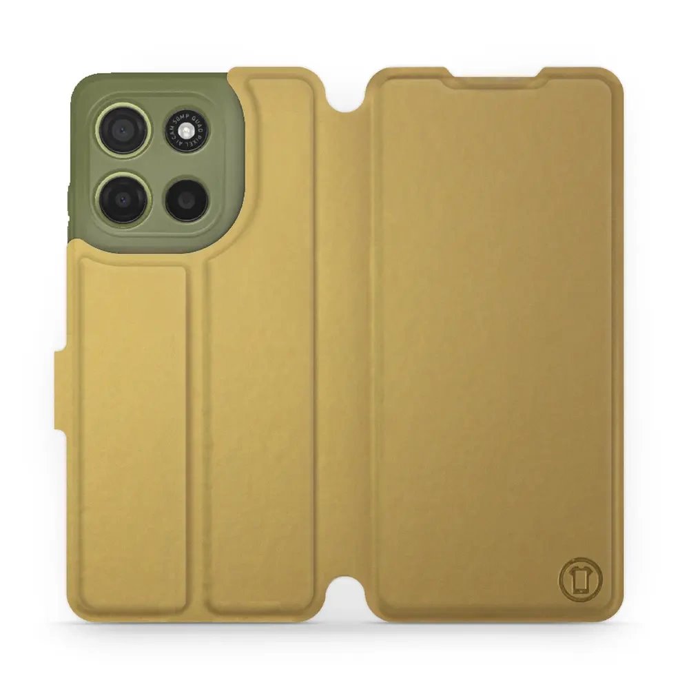 Flipové pouzdro Mobiwear - Motorola Moto G15 - Zlatavé a šedé