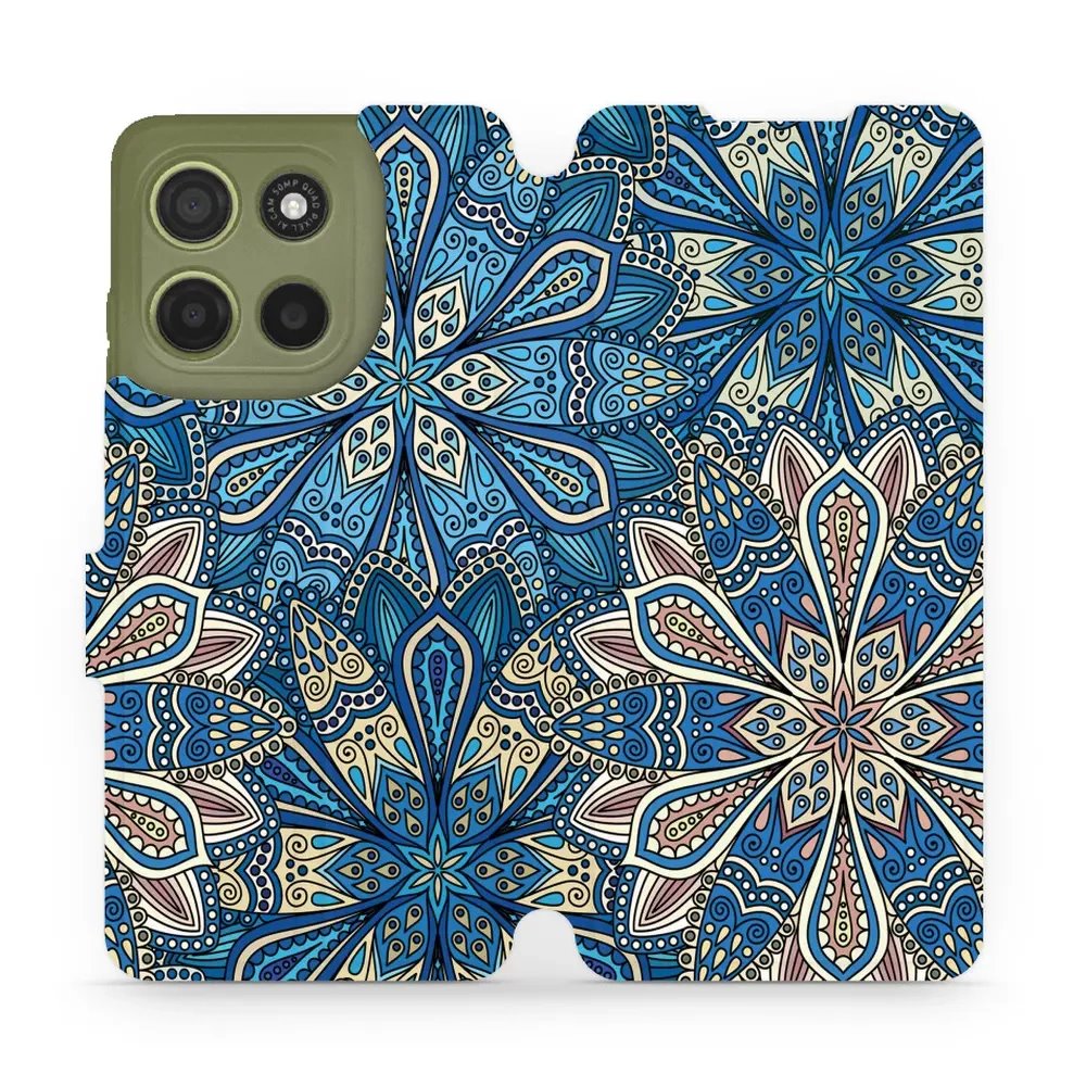Flipové pouzdro Mobiwear - Motorola Moto G15 - V108P Modré mandala květy