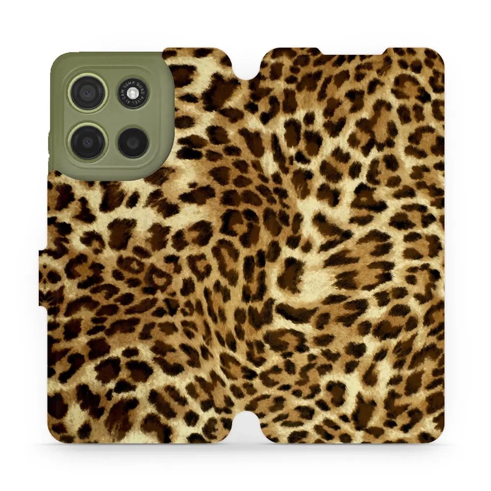 Flipové pouzdro Mobiwear - Motorola Moto G15 - VA33P Leopardí vzor