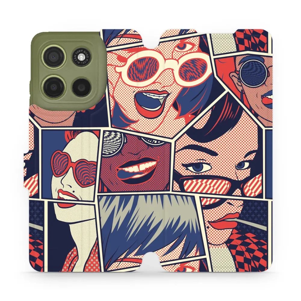 Flipové pouzdro Mobiwear - Motorola Moto G15 - VP18P Komiks