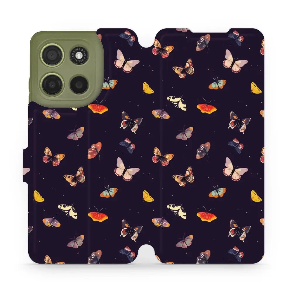 Flipové pouzdro Mobiwear - Motorola Moto G15 - VP78S Barevní motýlci