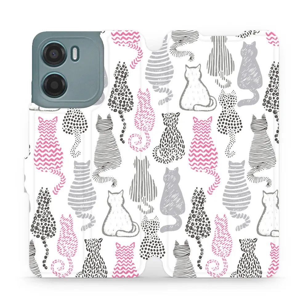 Flipové pouzdro Mobiwear - Motorola Moto E15 - MX01S Kočičí zádíčka