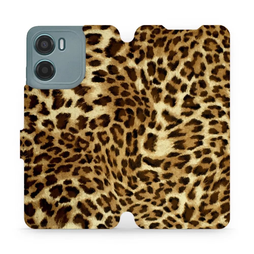 Flipové pouzdro Mobiwear - Motorola Moto E15 - VA33P Leopardí vzor