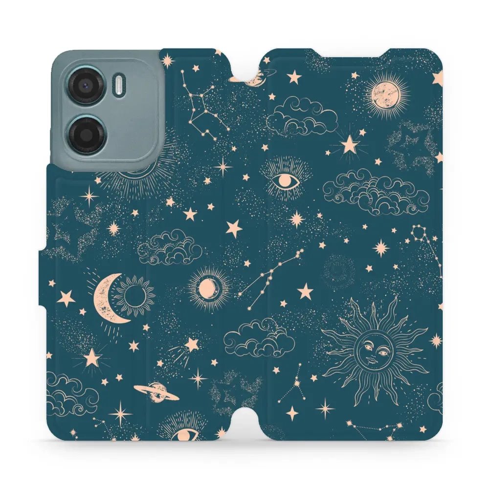 Flipové pouzdro Mobiwear - Motorola Moto E15 - VP14S Magický vesmír