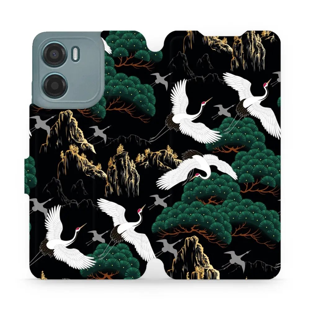 Flipové pouzdro Mobiwear - Motorola Moto E15 - VP16S Jeřábi