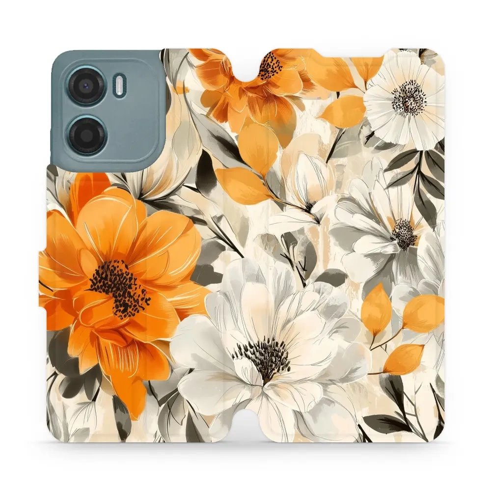 Flipové pouzdro Mobiwear - Motorola Moto E15 - VP75S Podzimní květy