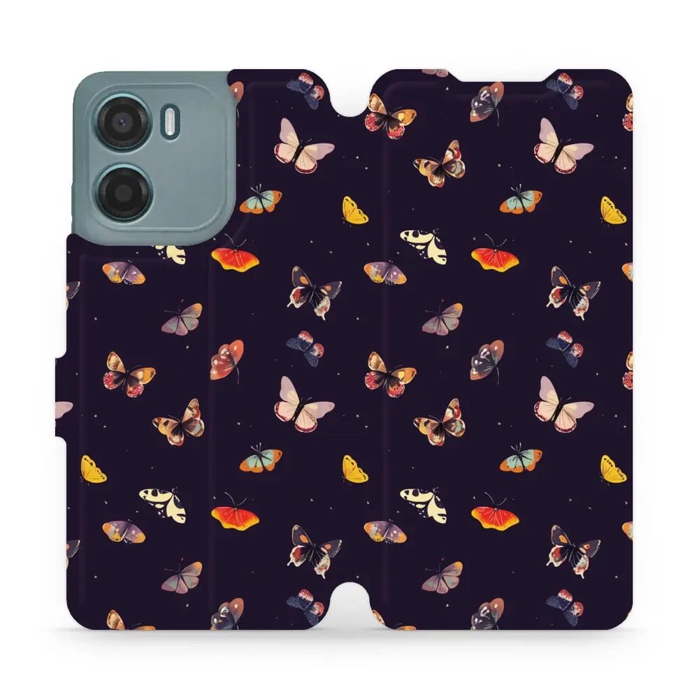 Flipové pouzdro Mobiwear - Motorola Moto E15 - VP78S Barevní motýlci