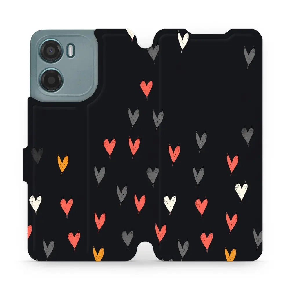 Flipové pouzdro Mobiwear - Motorola Moto E15 - VP79S Srdíčka