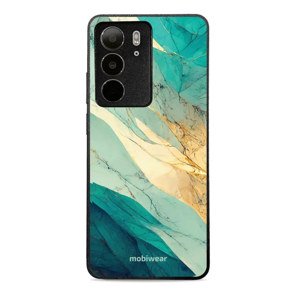 Lesklý kryt Mobiwear Glossy - Realme C75 - G024G - Zlatavý a zelenkavý mramor
