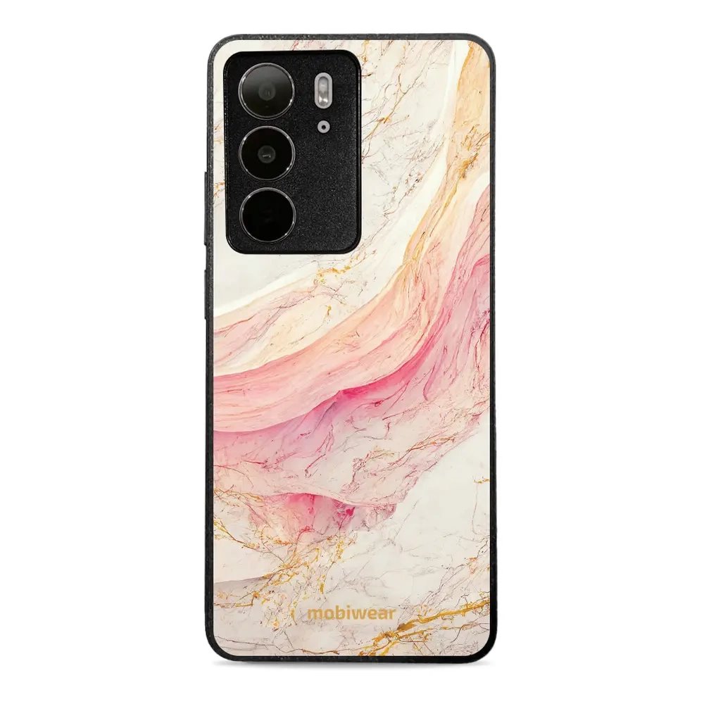 Lesklý kryt Mobiwear Glossy - Realme C75 - G027G - Růžový a zlatavý mramor