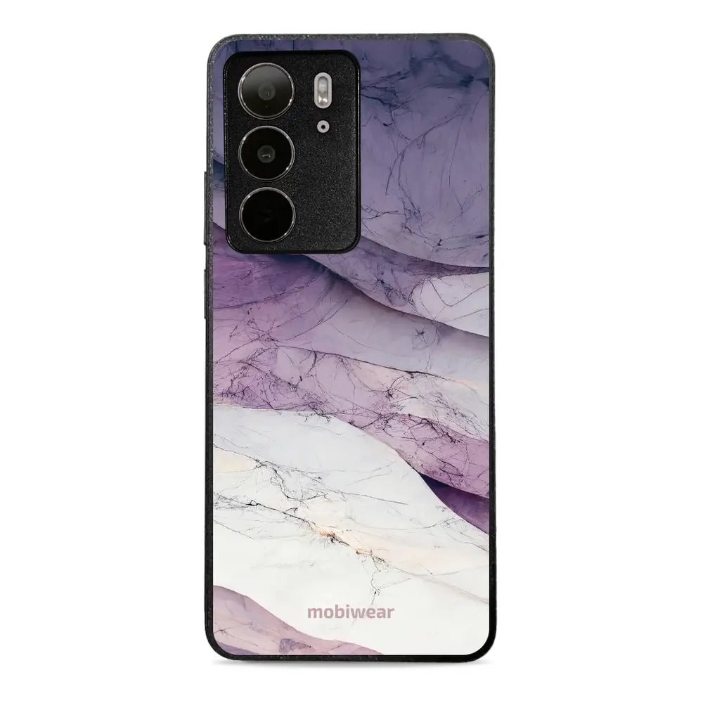 Lesklý kryt Mobiwear Glossy - Realme C75 - G028G - Bílý a fialový mramor