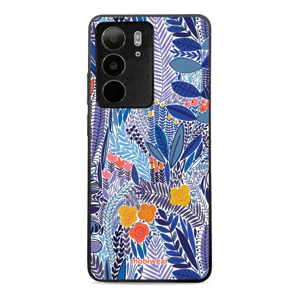 Lesklý kryt Mobiwear Glossy - Realme C75 - G037G - Modrá květena