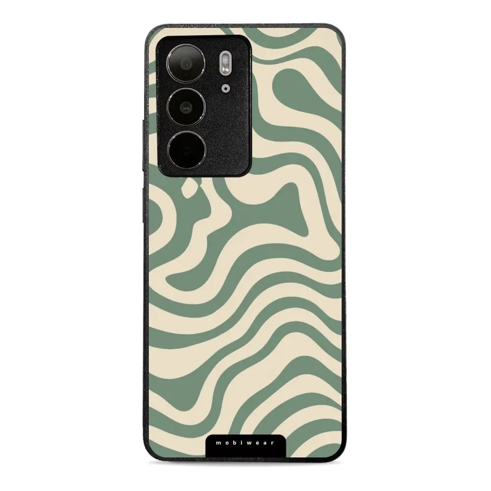 Lesklý kryt Mobiwear Glossy - Realme C75 - GA57G Zelené a béžové zkrouceniny