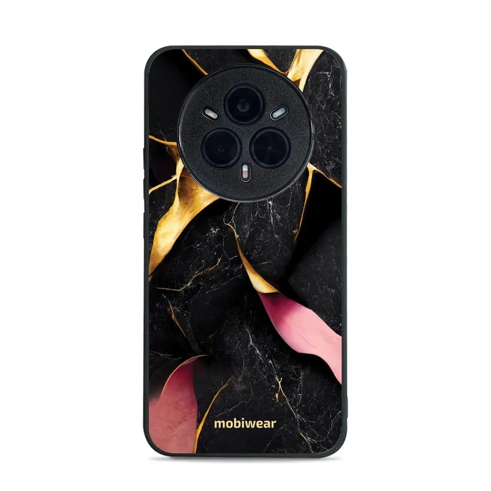 Lesklý kryt Mobiwear Glossy - Realme 14 Pro 5G - G021G Černý a zlatavý mramor