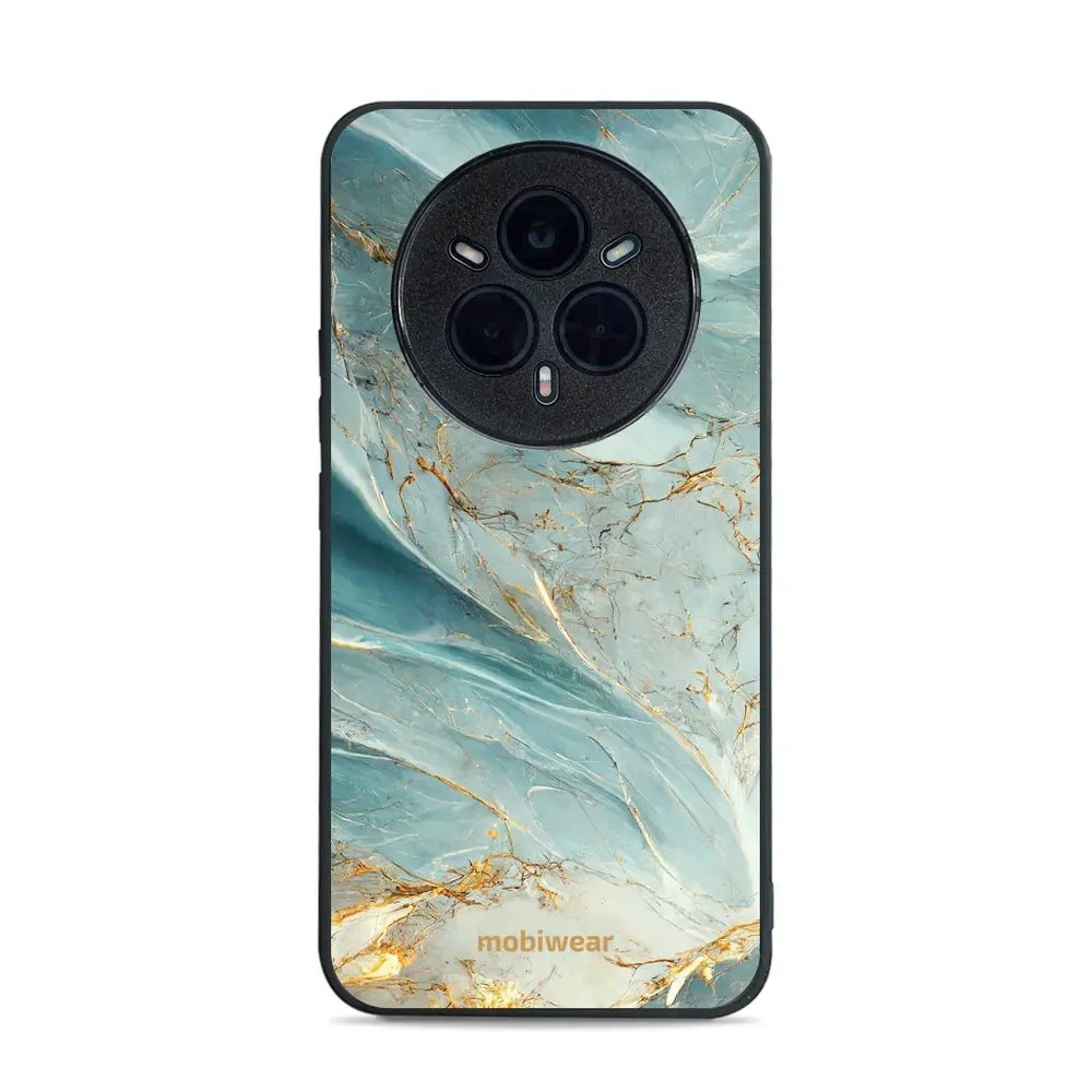 Lesklý kryt Mobiwear Glossy - Realme 14 Pro 5G - G022G Zelenkavý a zlatavý mramor