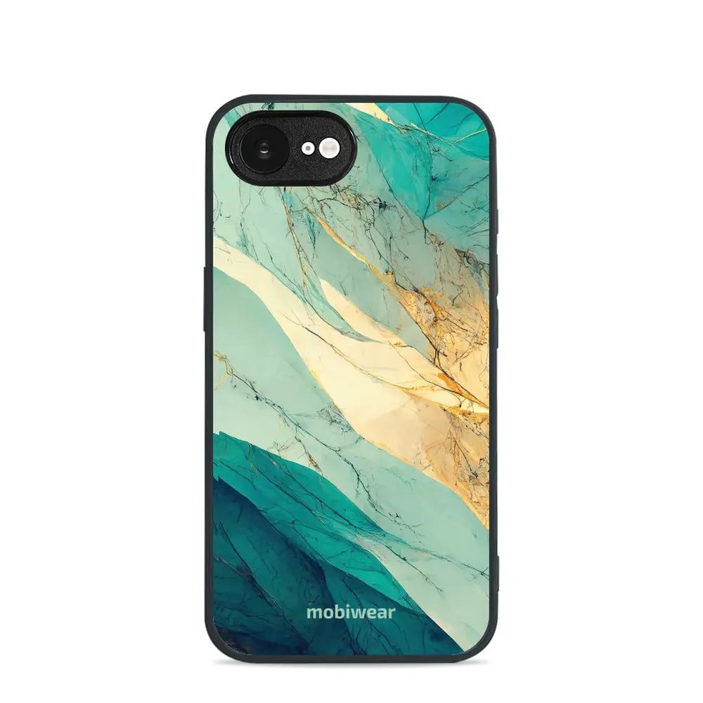 Lesklý kryt Mobiwear Glossy - Apple iPhone 16e / iPhone 17e - G024G - Zlatavý a zelenkavý mramor